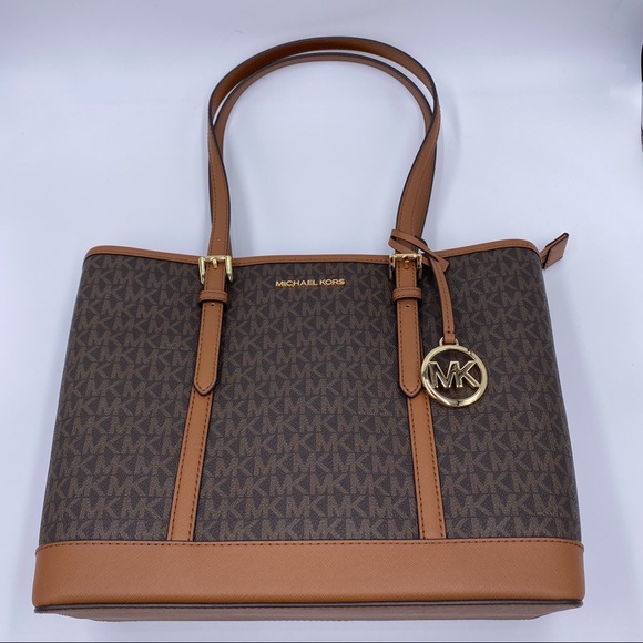 Michael MK JET SET Travel Lg. Signature  Tote - Picture 5 of 12